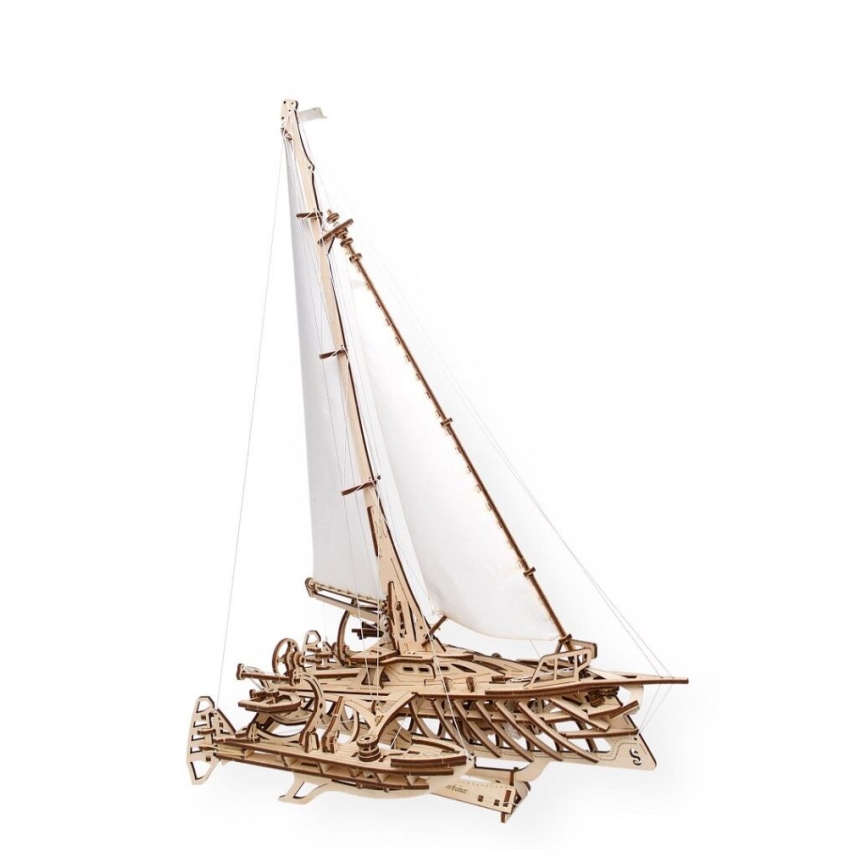 Ugears - Puzzle mécanique 3D en bois Voilier Merihobus trimaran