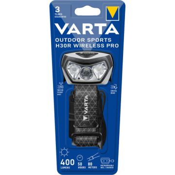 Varta 18650101401 - Lampe frontale LED à intensité variable rechargeable OUTDOOR SPORTS LED/5V 1800mAh IPX7