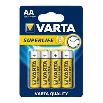 Varta 2006 - 4 st. Zink-koolstof batterij SUPERLIFE AA 1,5V