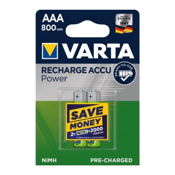 Varta 56703 - x2 Pile rechargeable ACCU AAA NiMH/800mAh/1,2V