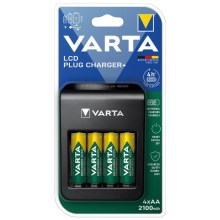 Varta 57687101441 - LCD Batterij oplader 4xAA/AAA 2100mAh 230V