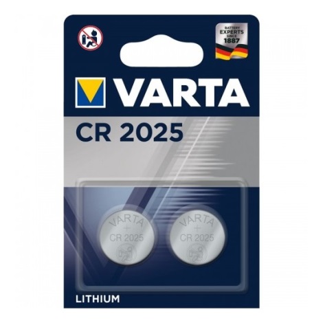 Lithium CR2025, 3 V, 2 piles bouton