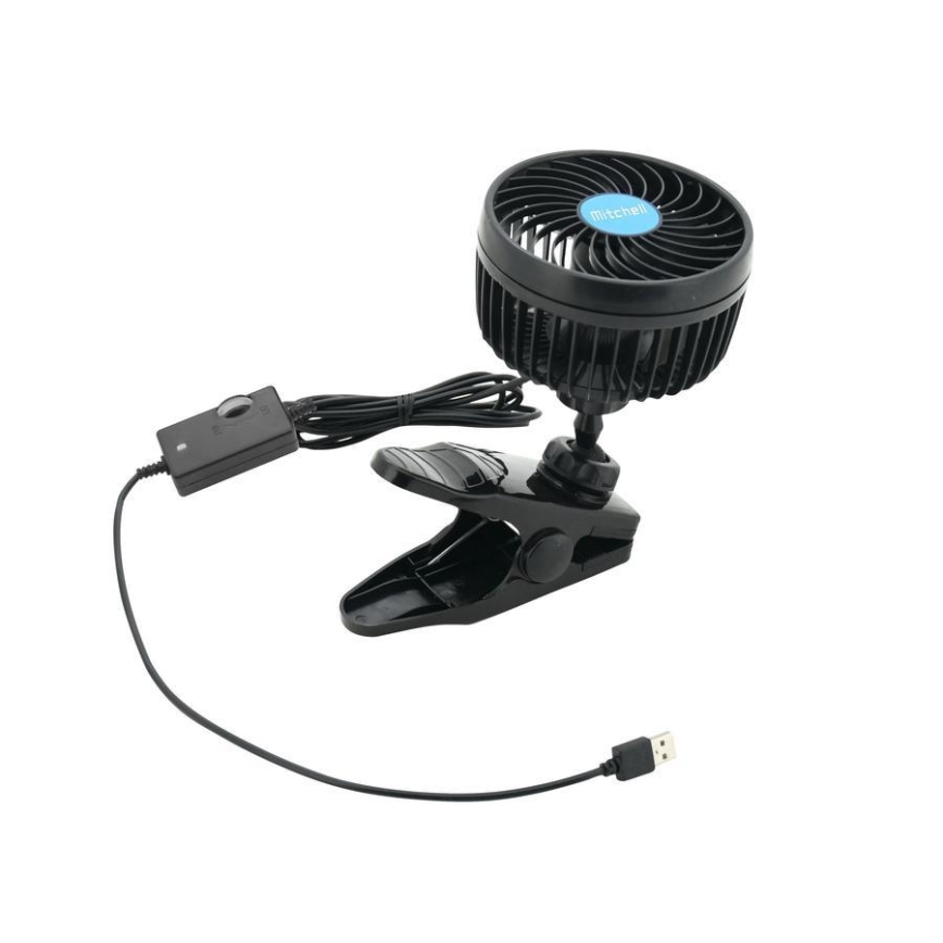 Ventilateur avec pince USB 4W/5V noir