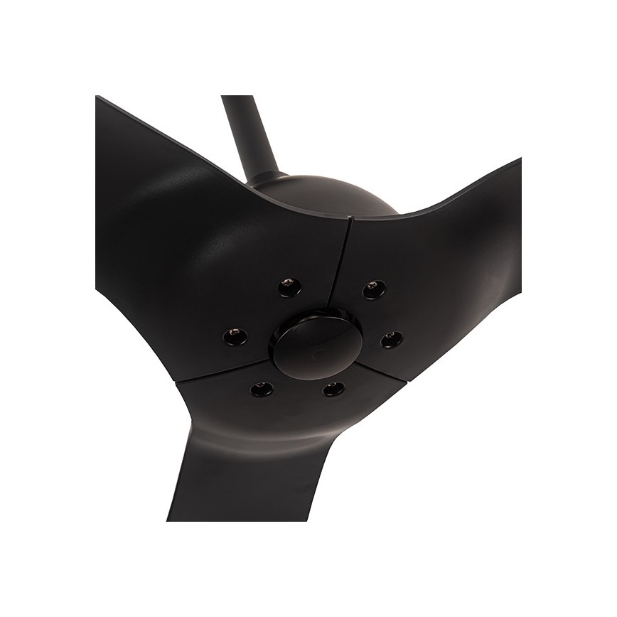 Ventilateur de plafond de salle de bains d. 132 cm IP44 noir + télécommande