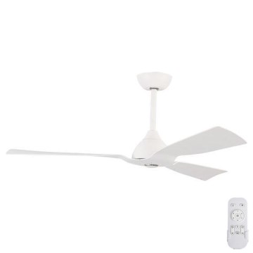 Ventilateur de plafond pour salle de bains d. 132 cm IP44 blanc + télécommande