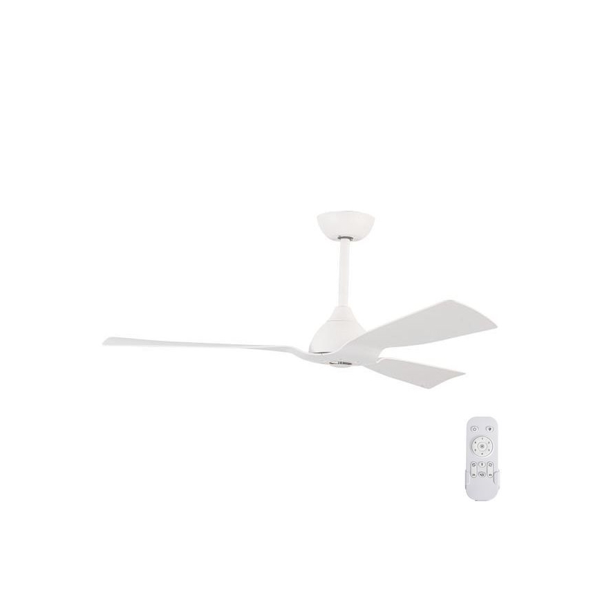 Ventilateur de plafond pour salle de bains d. 132 cm IP44 blanc + télécommande