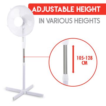 Ventilateur de sol 42W/230V d. 40 cm blanc