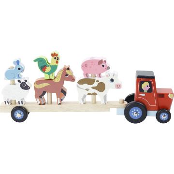 Vilac - Houten tractor met dieren