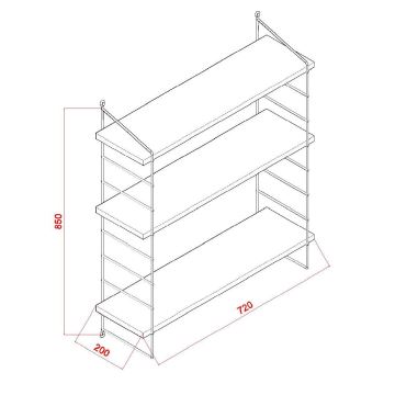 Wand plank ARMONI 85x72 cm grijs/zwart