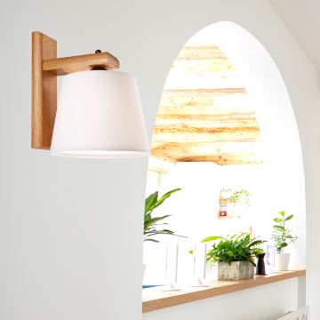 Wandlamp 1xE27/60W/230V eiken - FSC gecertificeerd