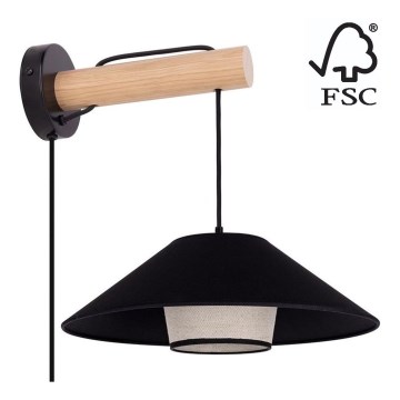 Wandlamp AMIGO 1xE27/25W/230V eiken – FSC gecertificeerd