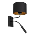 Wandlamp ARDEN 1xE27/60W/230V + 1xG9/8W zwart/gouden