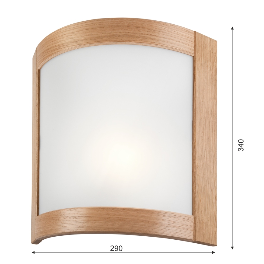 Wandlamp ELODIE 1xE27/60W/230V eiken