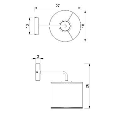 Wandlamp LOFT SHADE 1xE27/60W/230V zwart