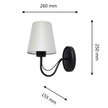 Wandlamp MALBO 1xE27/60W/230V grijs/zwart