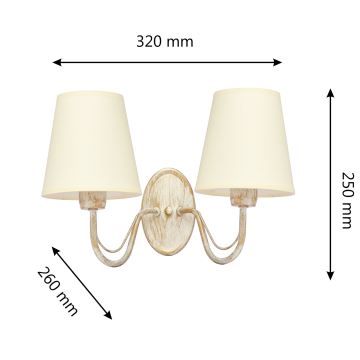 Wandlamp MALBO 2xE27/60W/230V beige