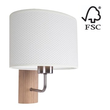 Wandlamp MERCEDES 1xE27/25W/230V wit/eiken – FSC gecertificeerd