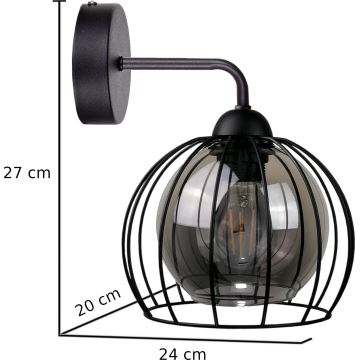 Wandlamp SOLO BLACK 1xE27/60W/230V