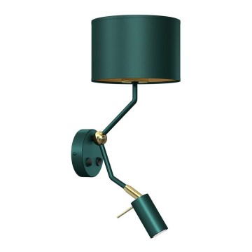 Wandlamp VERDE 1xE27/60W/230V + 1xGU10-MR11/7W groen