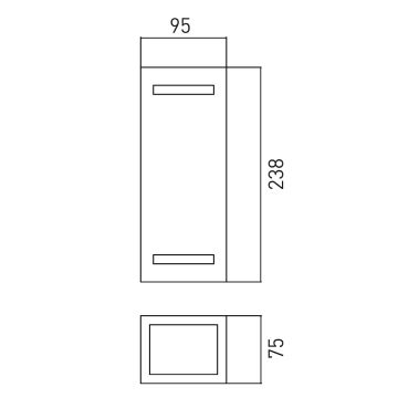 Wandlamp voor buiten BRICK 2xGU10/7W/230V IP44