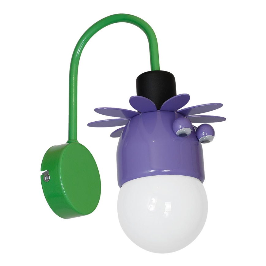 Wandlamp voor kinderen FLOWER 1xE27/60W/230V lavendel