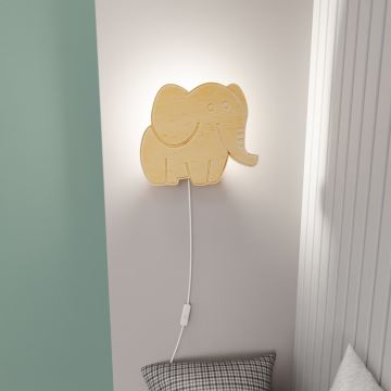 Wandlamp voor kinderen SAFARI 1xE14/10W/230V olifant