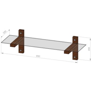 Wandplank 85x25 cm grenen/zwart