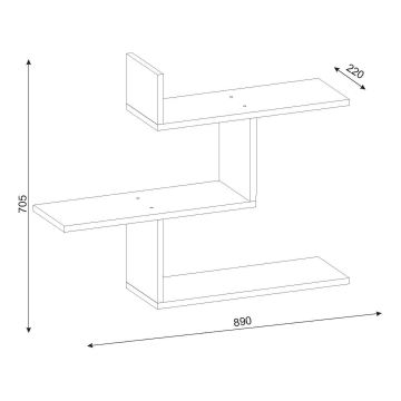 Wandplank BIEN 70x89 cm wit