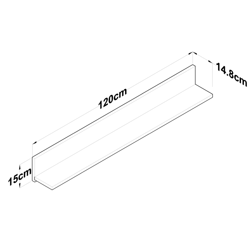 Wandplank RANI 120x15 cm bruin/antraciet