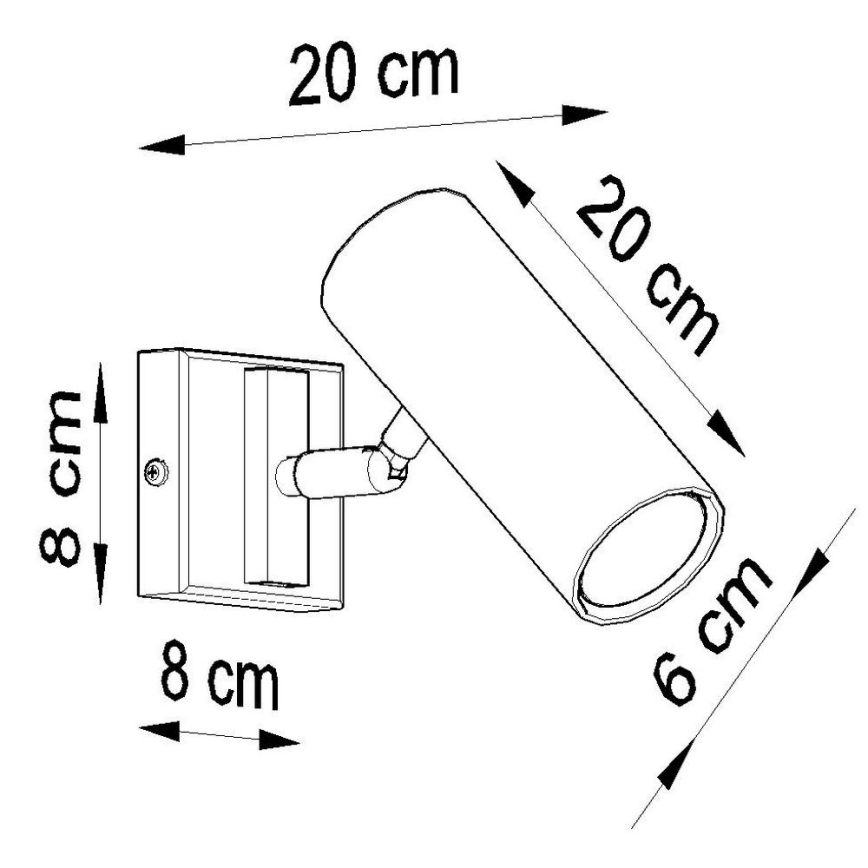 Wandspot DIREZIONE 1x GU10 / 40W / 230V wit