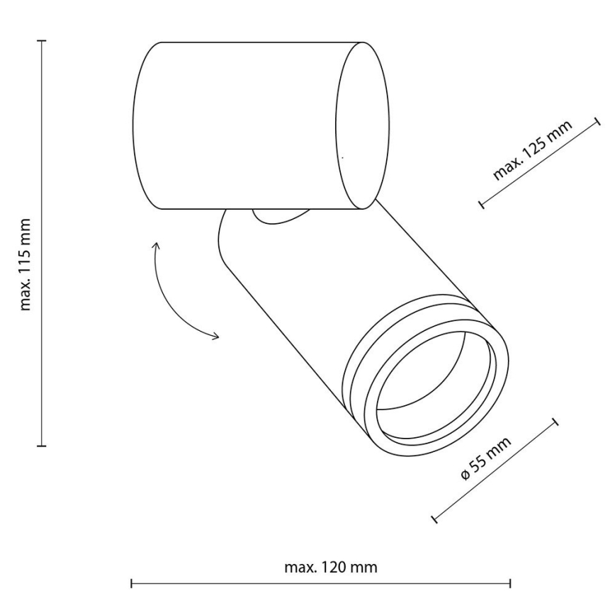 Wandspot JET SET 1xGU10/10W/230V wit