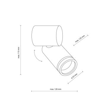 Wandspot JET SET 1xGU10/10W/230V zwart