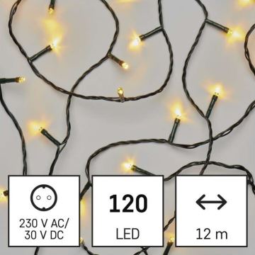 Warm Wit LED Kerst buitenketting 120x LED / 17m IP44