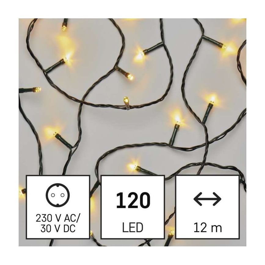 Warm Wit LED Kerst buitenketting 120x LED / 17m IP44