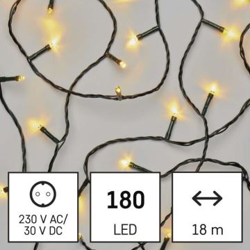 Warm Wit LED Kerst buitenketting 180x LED / 23m IP44