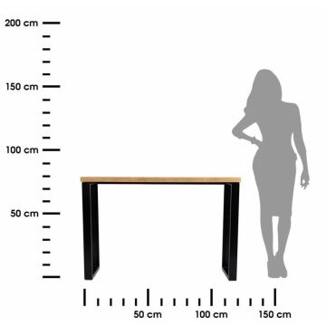 Werktafel BLAT 120x40 cm zwart/bruin