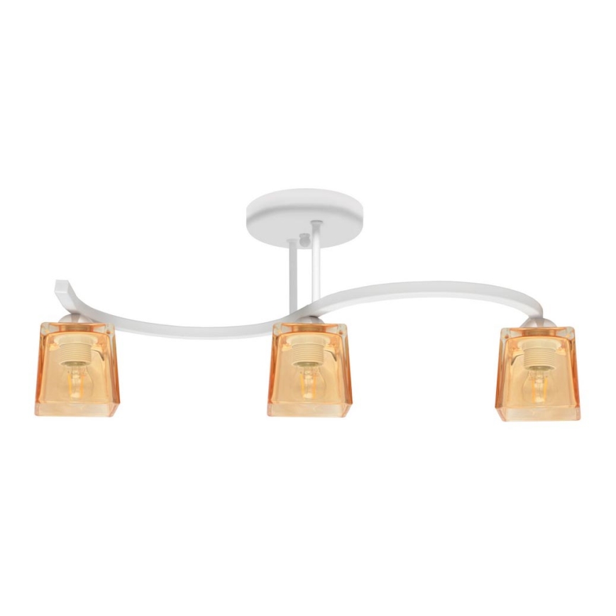 Wit Oranje Opbouw plafondlamp SANTOS 3x E27 / 60W / 230V