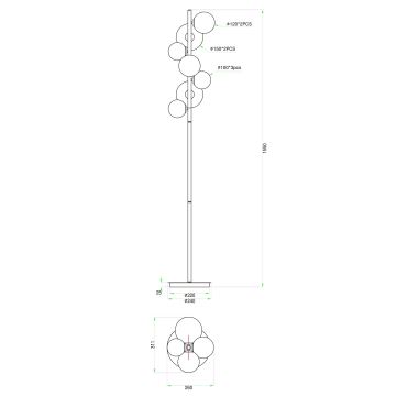 Wofi 3014-701W - Lampadaire VILLA 7xG9/3W/230V doré