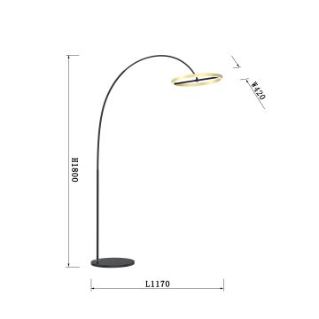 Wofi 3016-104L - Dimbare LED Staande lamp BREST LED/21W/230V