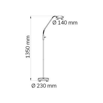 Wofi 3446.01.06.7000 - Dimbare LED Staande lamp ORTA LED/12W/230V