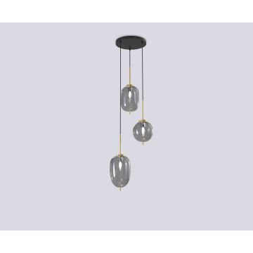 Wofi 5007-302 - Hanglamp aan een koord BELLEVILLE 3xE14/40W/230V zwart/goud