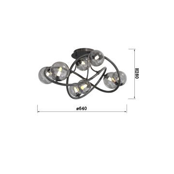 Wofi 9014-805 - Plafonnier LED NANCY 8xG9/3,5W/230V chrome noir