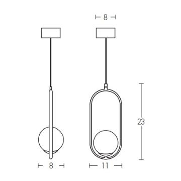 Zambelis 18143 - Suspension filaire 1xG9/25W/230V