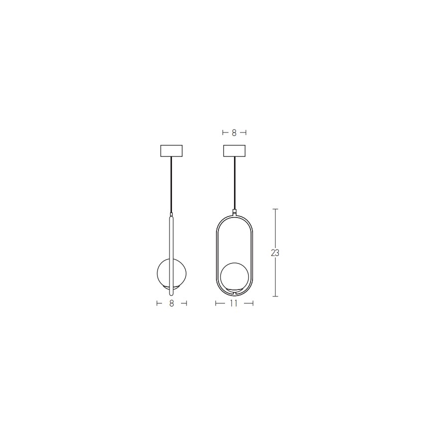 Zambelis 18143 - Suspension filaire 1xG9/25W/230V