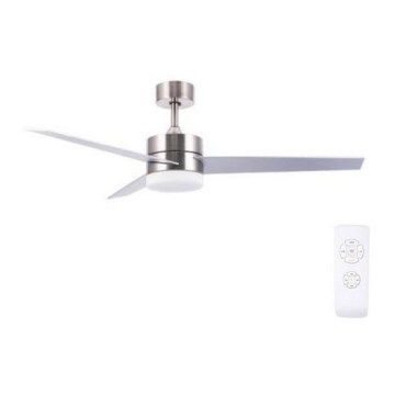 Zambelis 19134 - Ventilateur de plafond LED/15W/230V 3000/4000/6000K chrome + télécommande