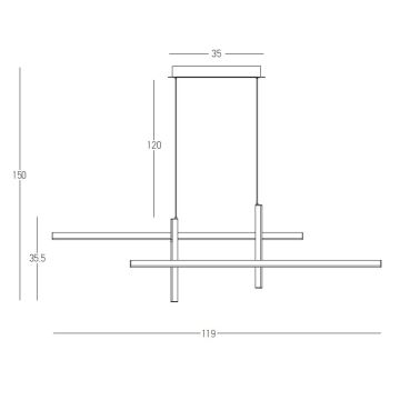 Zambelis 22022 - Suspension filaire à intensité variable LED/41W/230V doré