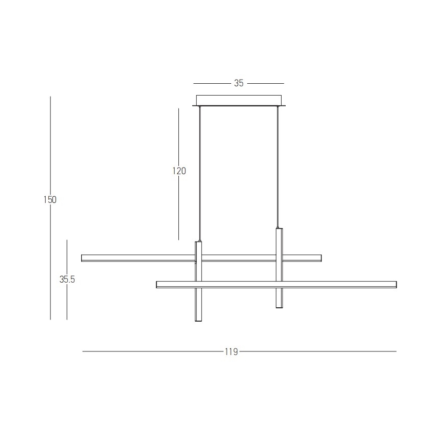 Zambelis 22022 - Suspension filaire à intensité variable LED/41W/230V doré