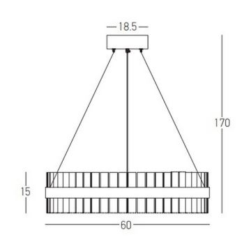 Zambelis 22039 - Suspension filaire à intensité variable LED/56W/230V doré