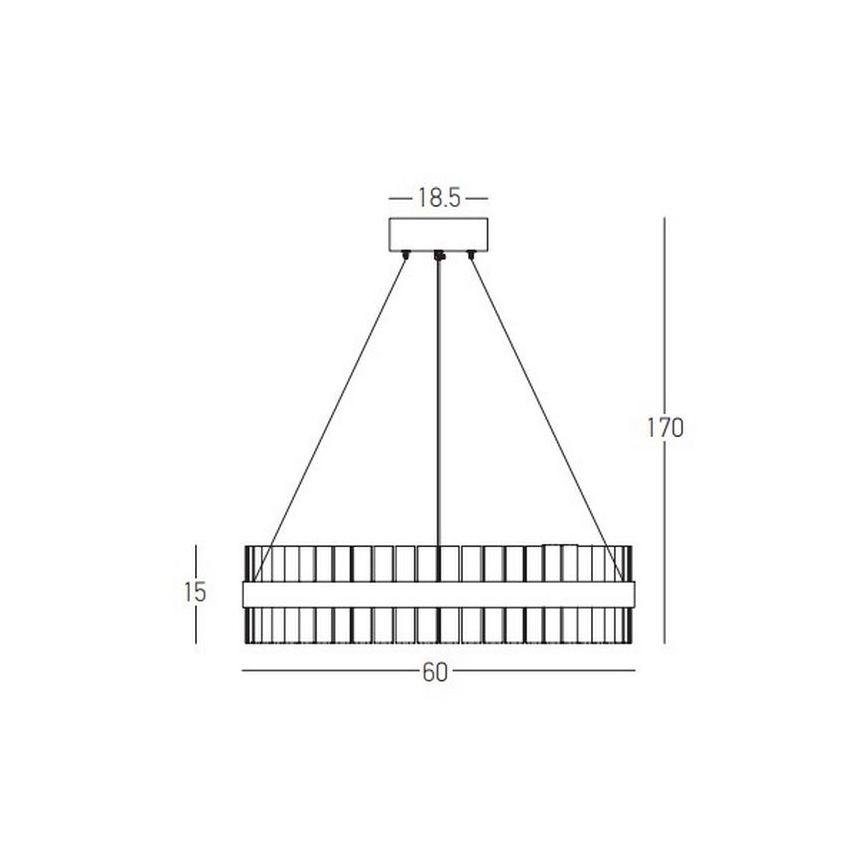 Zambelis 22039 - Suspension filaire à intensité variable LED/56W/230V doré