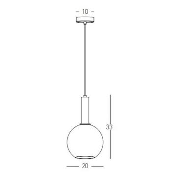 Zambelis 22071 - Suspension filaire 1xE27/40W/230V d. 20 cm doré